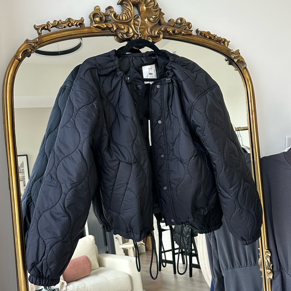 Free Assembly Quilted Black Jacket